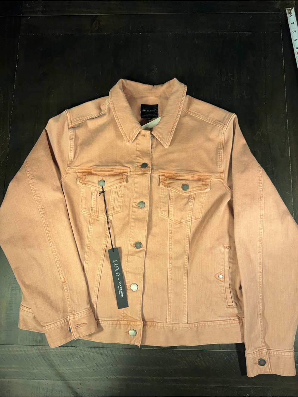 Liverpool Women’s Peach Blush Denim Jacket - Lightweight Casual Coat